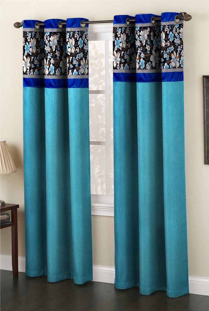 Diwali Sale Homefab India Set of two Fusion Aqua Blue Door Curtains (7X4ft… Diwali Sale Homefab India Set of two Fusion Aqua Blue Door Curtains (7X4ft…
