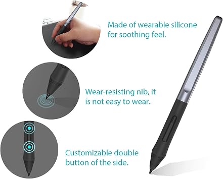 HUION PW100 Battery-Free Stylus | Work with HUION Inspiroy H640P H950P H1060P H610Pro V2 HS610 HS64 H420X H580X H610X