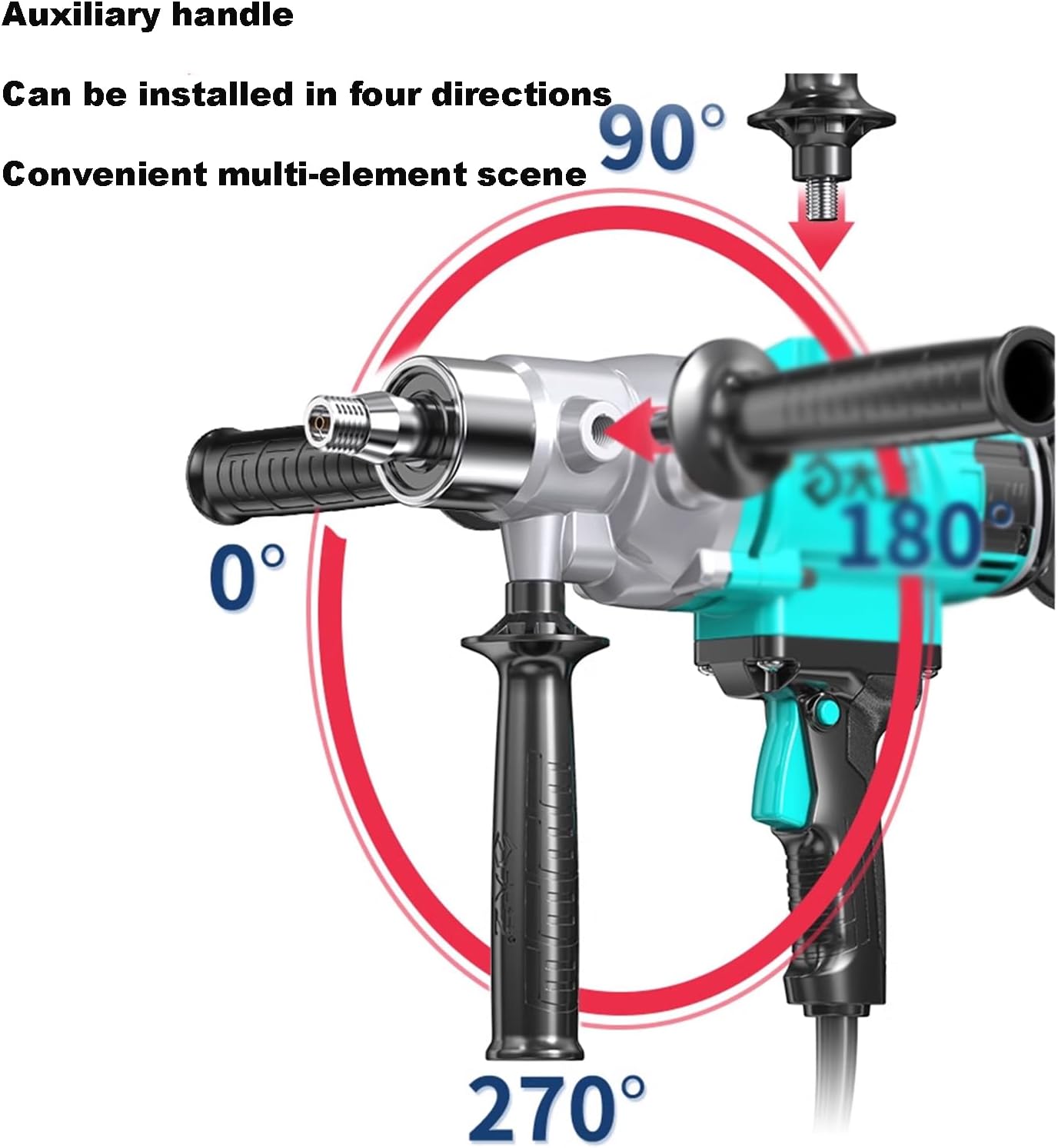 Electric Core Drill, Concrete Core Drill, 1600W Safety Mechanical Clutch, Pure Copper Motor, for Wall Drilling