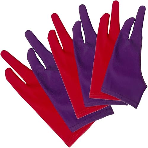 Miniatura 7 de 6 guantes de artista para tableta de dibujo (S M L), guantes de dibujo para tableta de dos dedos, guantes de artista digital para gráficos,