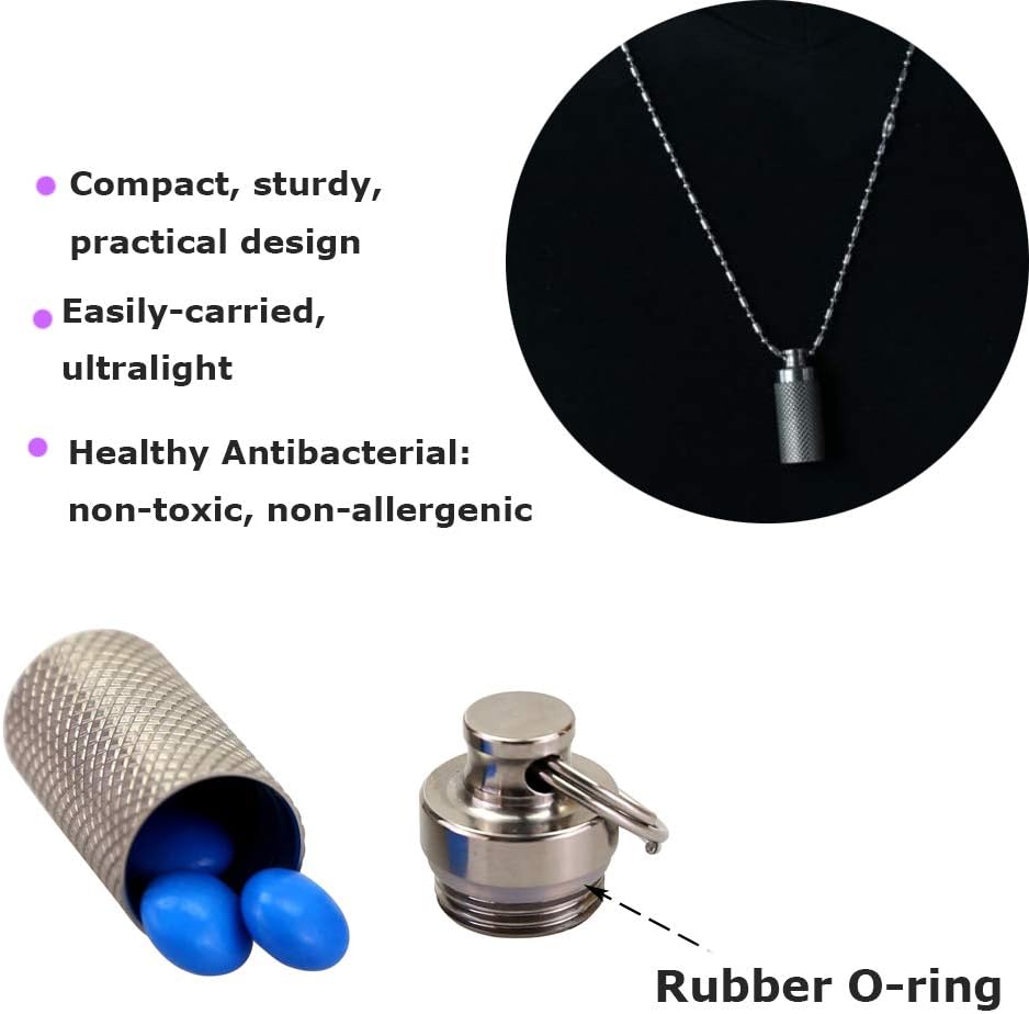 Prоmо 40% оƒƒ TISUR Mini Pill Fob, Titanium Keychain Pill Holder, Emergency Aspirin & Nitroglycerin Pill Holder for Men and Women, Waterproof, Light Weight and Non Allergenic (Bead chain included)