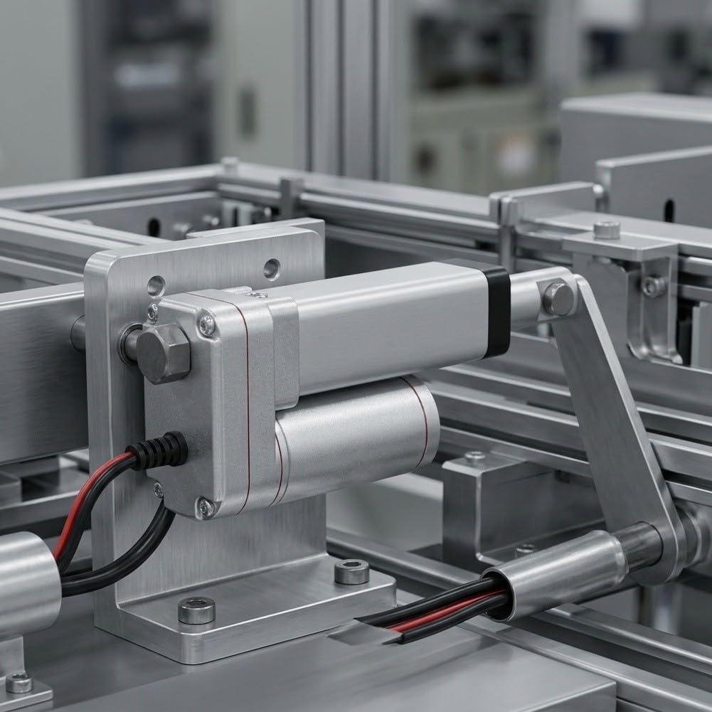 FABULETTA Actuador lineal eléctrico (12 V/24 V CC), motor de accionamiento 1000 N, 50 mm, 5 mm/s