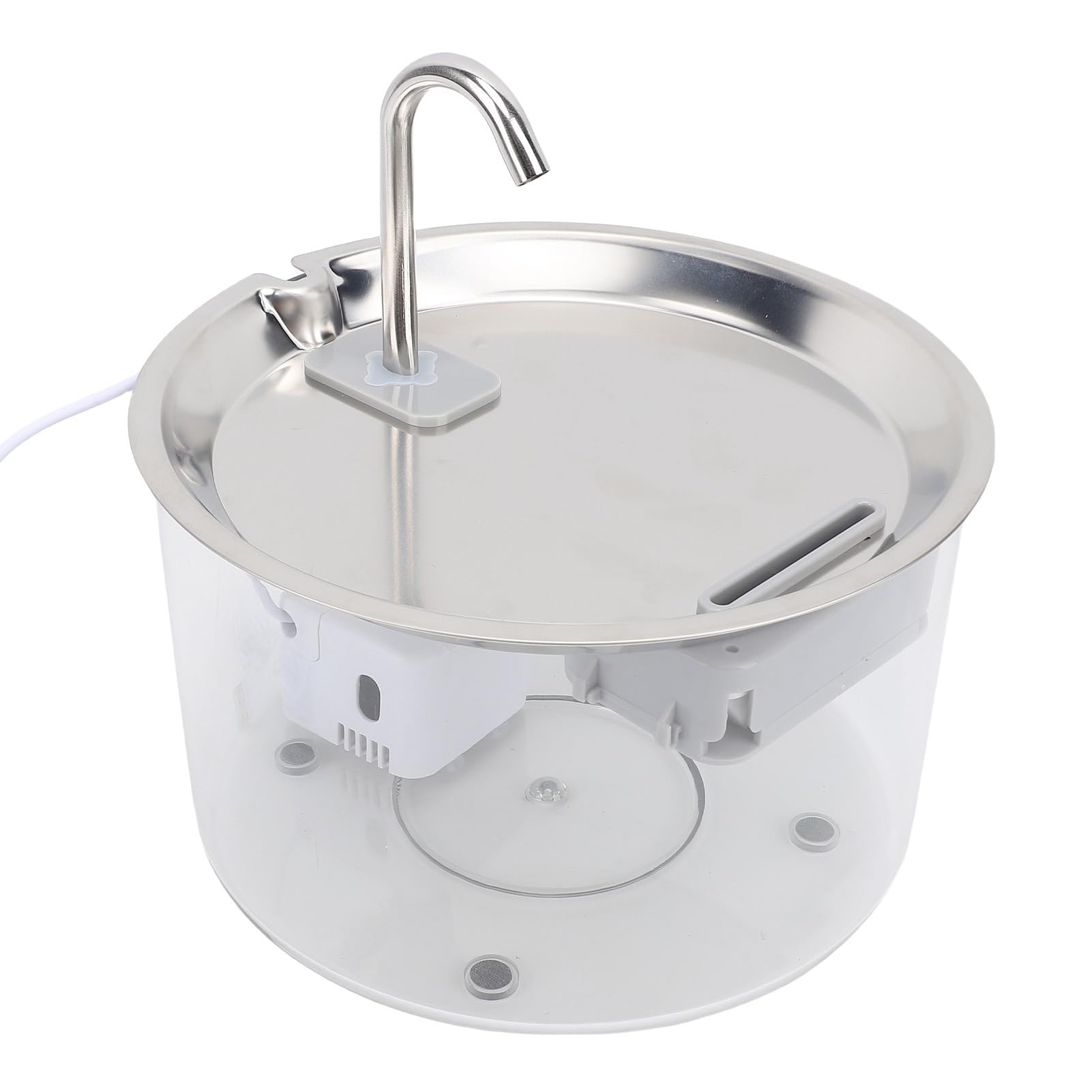 Asixxsix Stainless Steel Cat Water Fountain, 3L Automatic Pet Water Dispenser with Ultra Quiet Pump for Large Dogs, Multi Filtration, Minimal Footprint Bowl (Transparent) - image 4