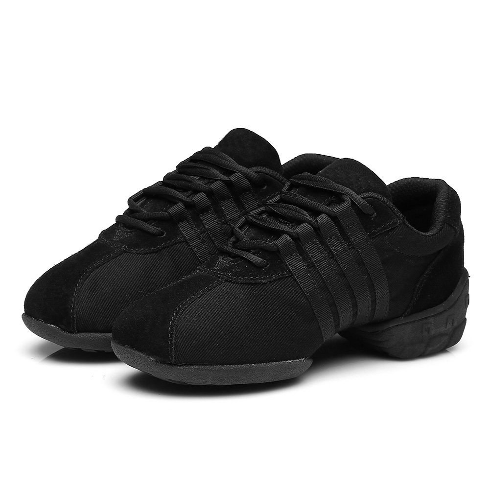 HIPPOSEUS Zapatos de Práctica de Baile Mujer con Atados Zapatillas Baile Moderno de Jazz Cómodos Dance Sneakers,Model T01