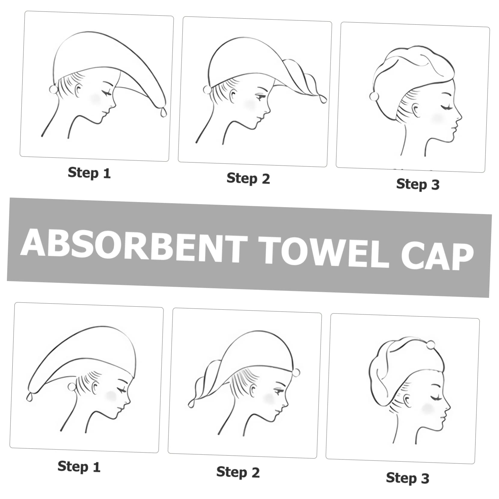 Hemobllo 3 pezzi Asciugamani per Microfibra Turbante Asciugatura Rapida Frizz Colori Carini e Design Cartone per e Ragazze per Sport
