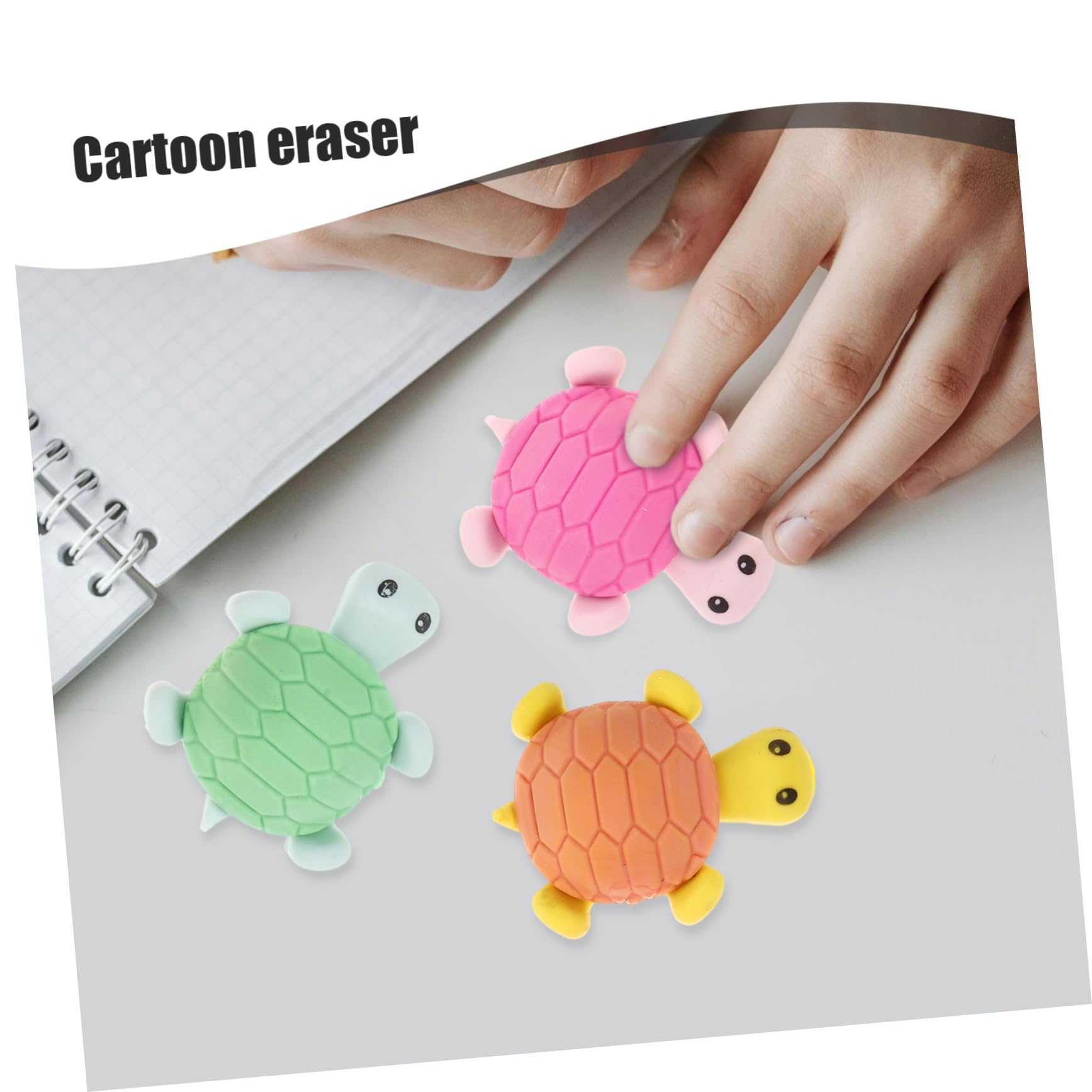 5 Sätze Cartoon-radiergummi Für Party Schildkröte Radiergummi Willkürlich Kreativer Schildkröten-radierer Neuheitseraser Schulwerter Radiergummis Masse Zufällige Farbe Stück * 5