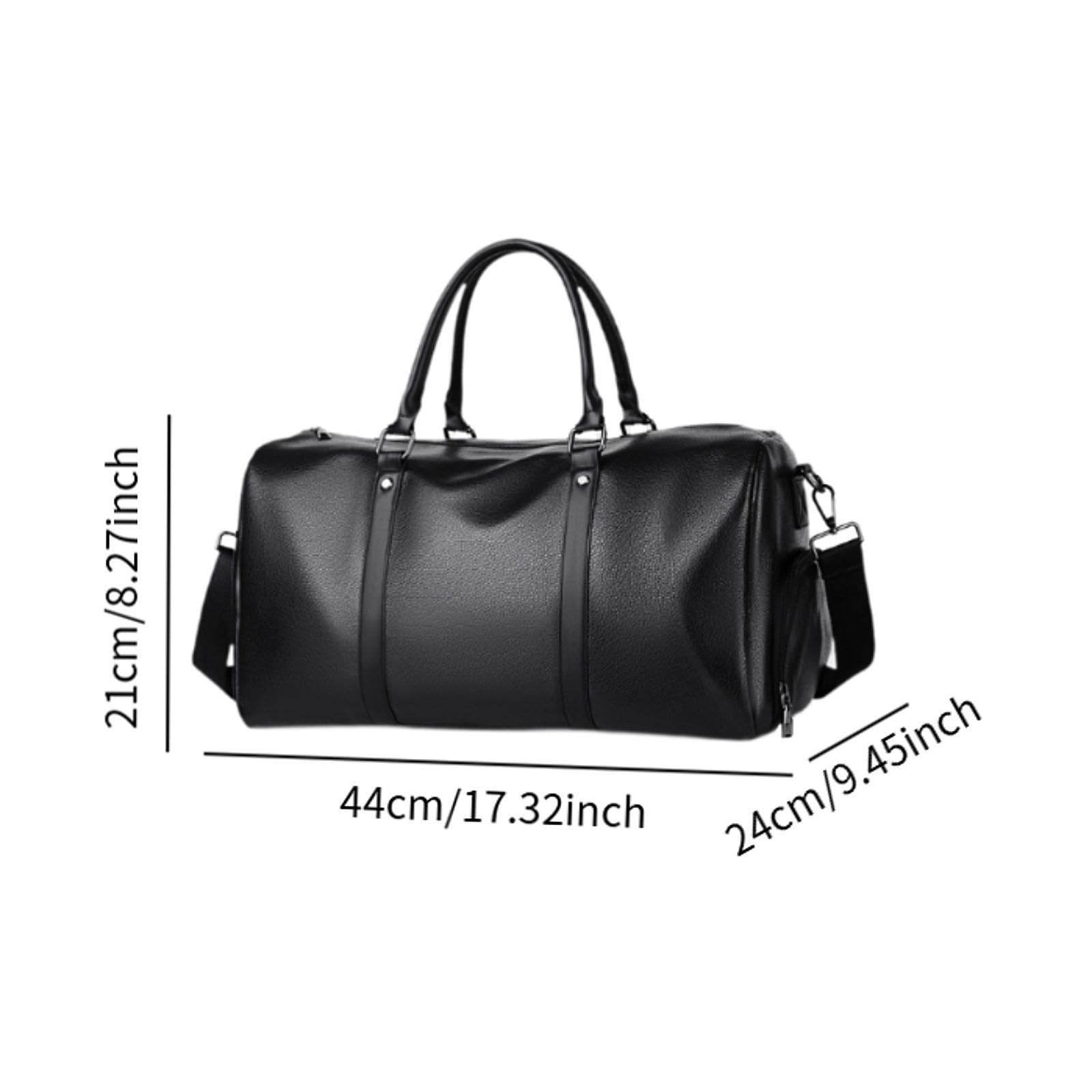 Generic Borsa Da Viaggio Uomo Borsa Da Viaggio Borsa Portaoggetti Da Palestra Borsa Sportiva Impermeabile in Pelle PU Multitasche Adatta per Viaggi Lavoro Fin, Nero
