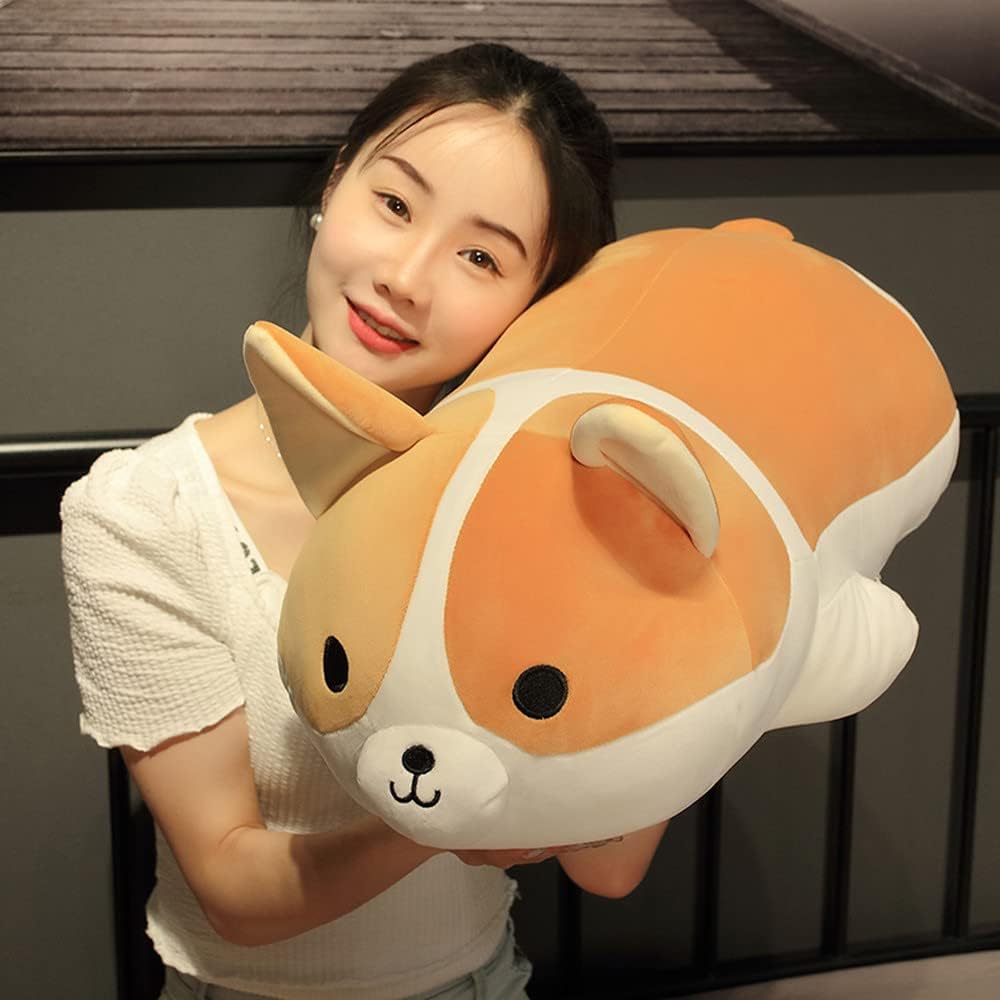 Chubby Plush Shiba Inu Toy Pillow Stuffed Animal Dog Akita Plush Pillow Toy Hugging Pillow for Kids and Girls(70cm/27.5in)