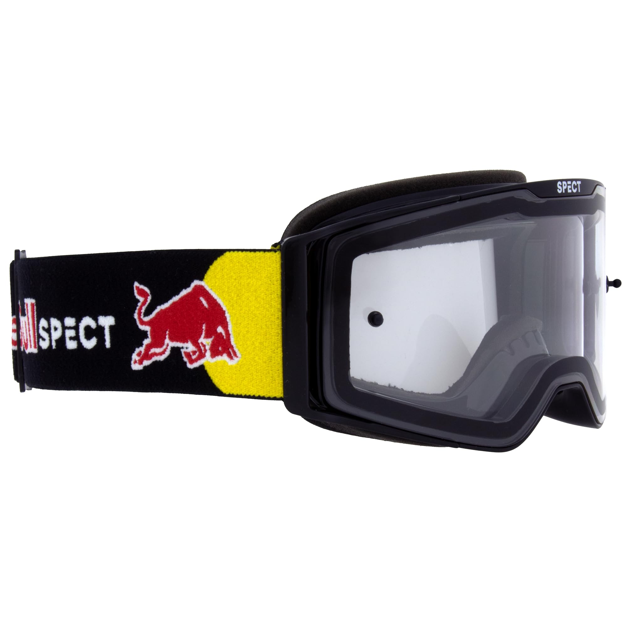 Red Bull Spect Torp MX okulary przeciwsłoneczne z czarną oprawką z połyskiem, czarno-kolorowe, przezroczyste soczewki dwuwarstwowe
