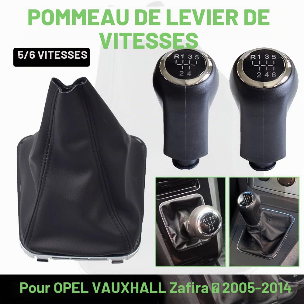 Pour OPEL -Vauxhall -Zafira -B 2005 2006-2014 Pommeau de levier de vitesse 6 vitesses Jeu R sur le dessus