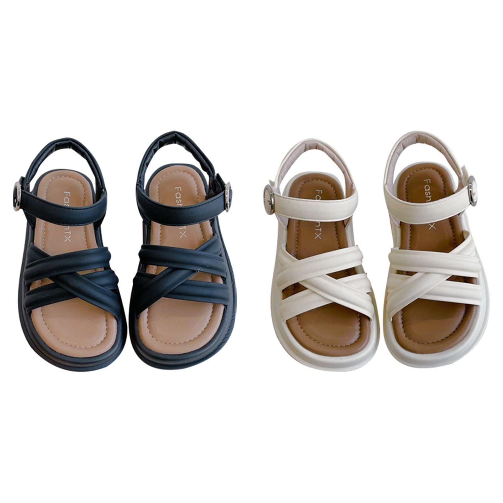 Baby Infant Boy Girl Sandals Non-Slip Soft Rubber Sole Sandals Shoes First Walkers Prewalkers (Black, 2.5 Big Kids)