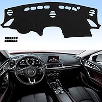 Vista 32 de AUQDD Alfombrilla de Cubierta para Tablero Compatible con Hy-undai Santa Fe 2013 2014 2015 2016 2017 2018, Alfombrilla de Tablero de Franela Negra