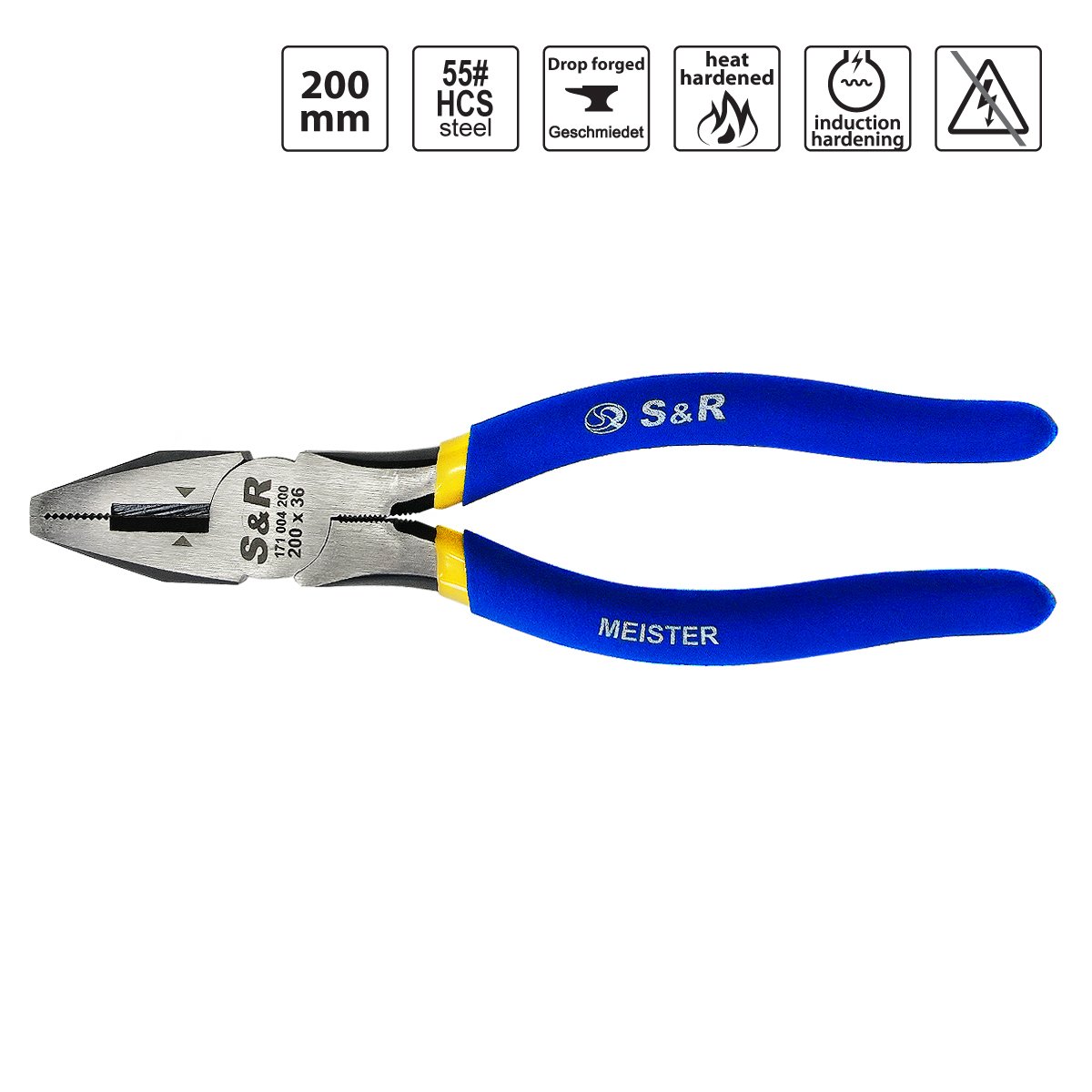 Pinza Universale S&R Professionale - 160mm - Cr-V Con Impugnatura Gommat - Per Taglio Fili - Foto 6