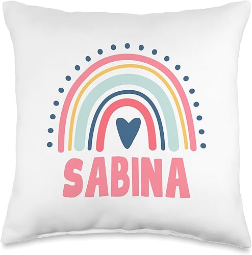 Sabina Name Custom Woman Myth Legend Pink Birthday Party Throw Pillow, 16x16, Multicolor