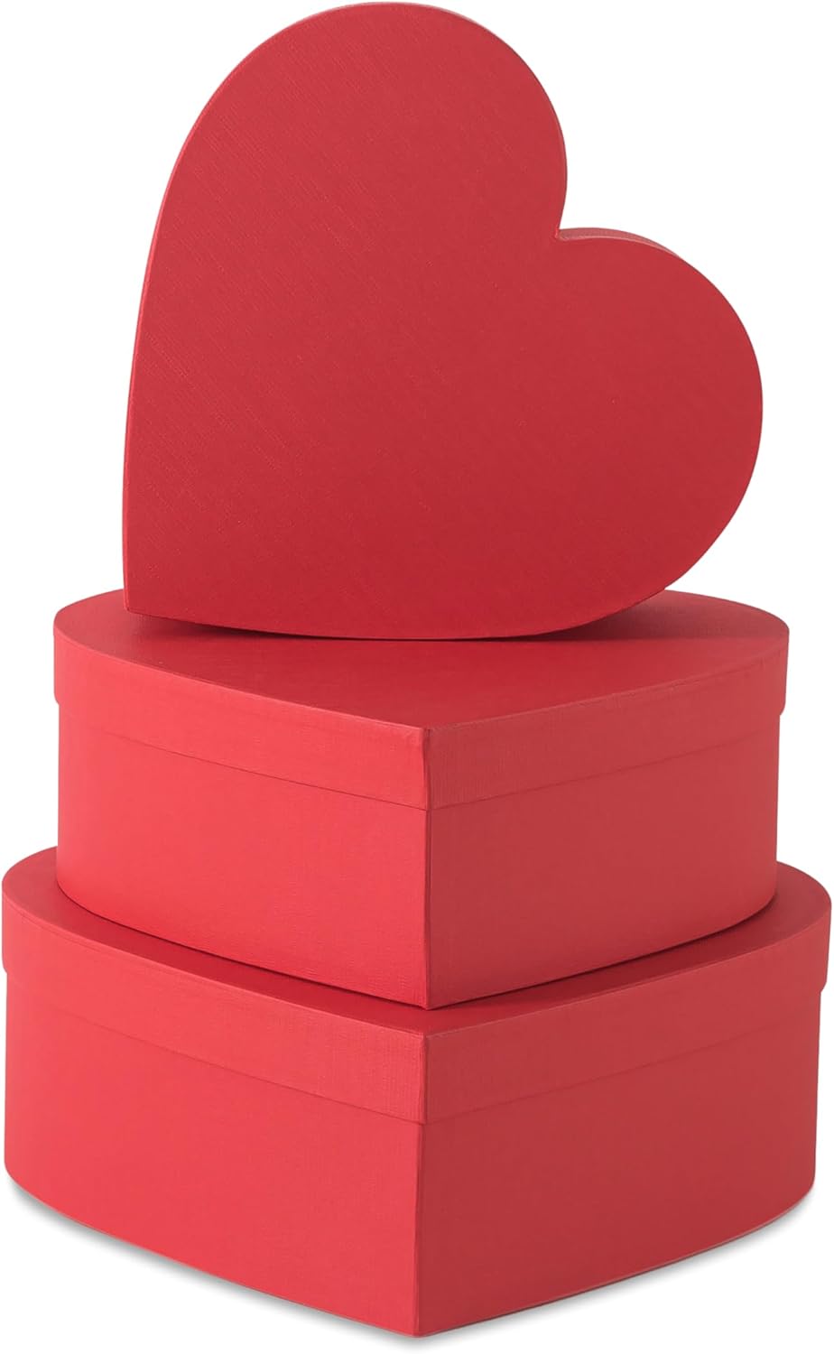 Soul & Lane Red Heart Shaped Gift Boxes with Lids: Set of 3 Cardboard Heart Shaped Boxes for Flowers, Chocolates, and Presents, Large Gift Box for Flower Arrangements and Valentine’s Day Gifts