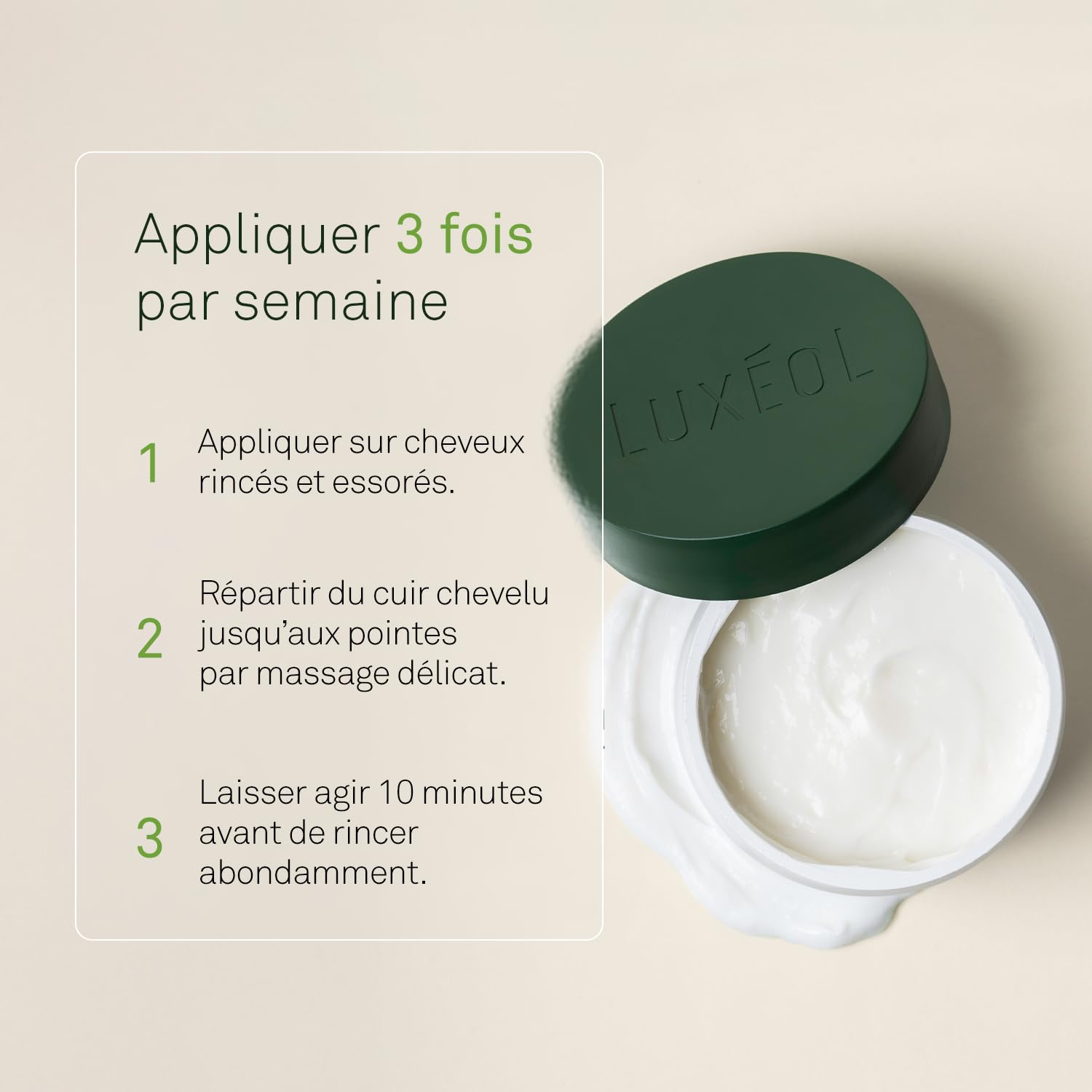 LUXEOL - Masque Cheveux Densité - +7382 Cheveux En Phase De Pousse* - Apporte Force, Brillance & Densité - 97% D'Ingrédients D'Origine Naturelle - Sans Silicones - Fabriqué En France - 200 ml
