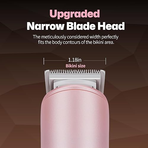 Miniatura 2 de PRITECH Recortadora de bikini para mujer, recortadora de pelo púbico recargable para pieles sensibles, uso húmedo y seco, afeitadora eléctrica sin