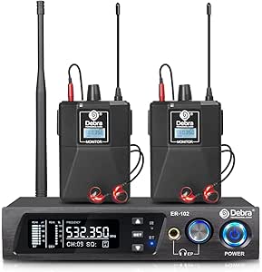 Sistema Monitoraggio In-Ear Wireless D Debra ER-202 UHF - Per Musicisti E Studio - Foto 8