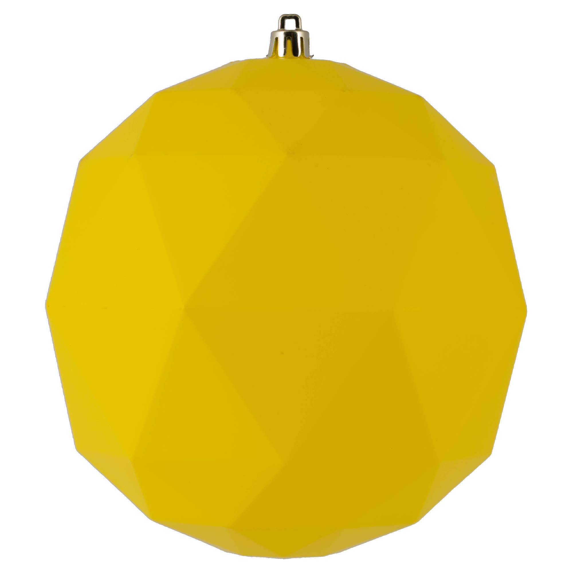 Boules géométriques Noël jaune mat 15cm Vickerman lot de 4 suspensions
