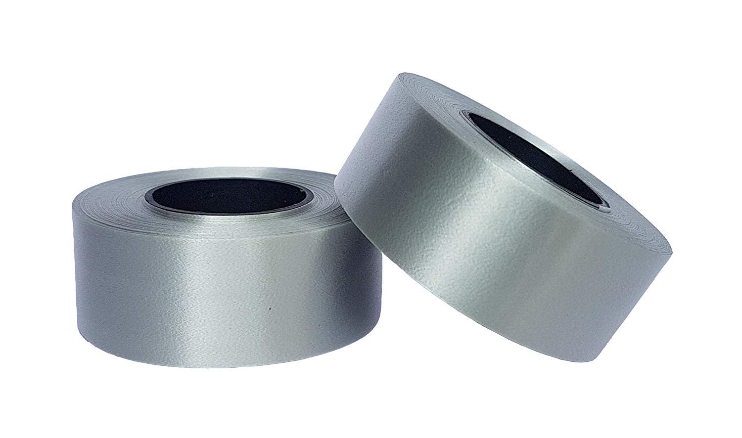 Hippity Hop Satin Ribbon Silver Rolls, 10 Mt Each Roll,Total 20 Mt. (One Inch) for Balloons Decoration, Gift Wrapping, Craft Work, Decoration Gifts, Anniversary Birthday Gifts (Pack of 2)