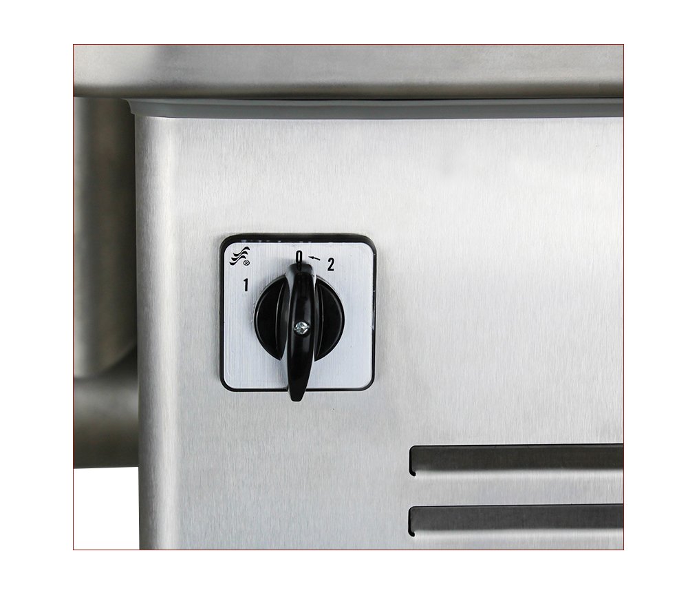 Beeketal 'FW550P' Industrie Fleischwolf für bis zu 150 kg/Std. Durchsatz, direktübersetzer 550W Motor mit ölgelagertem Getriebe und Rückwärtsgang, inkl. 2 Messer, 3 Lochscheiben, Fleischstopfer