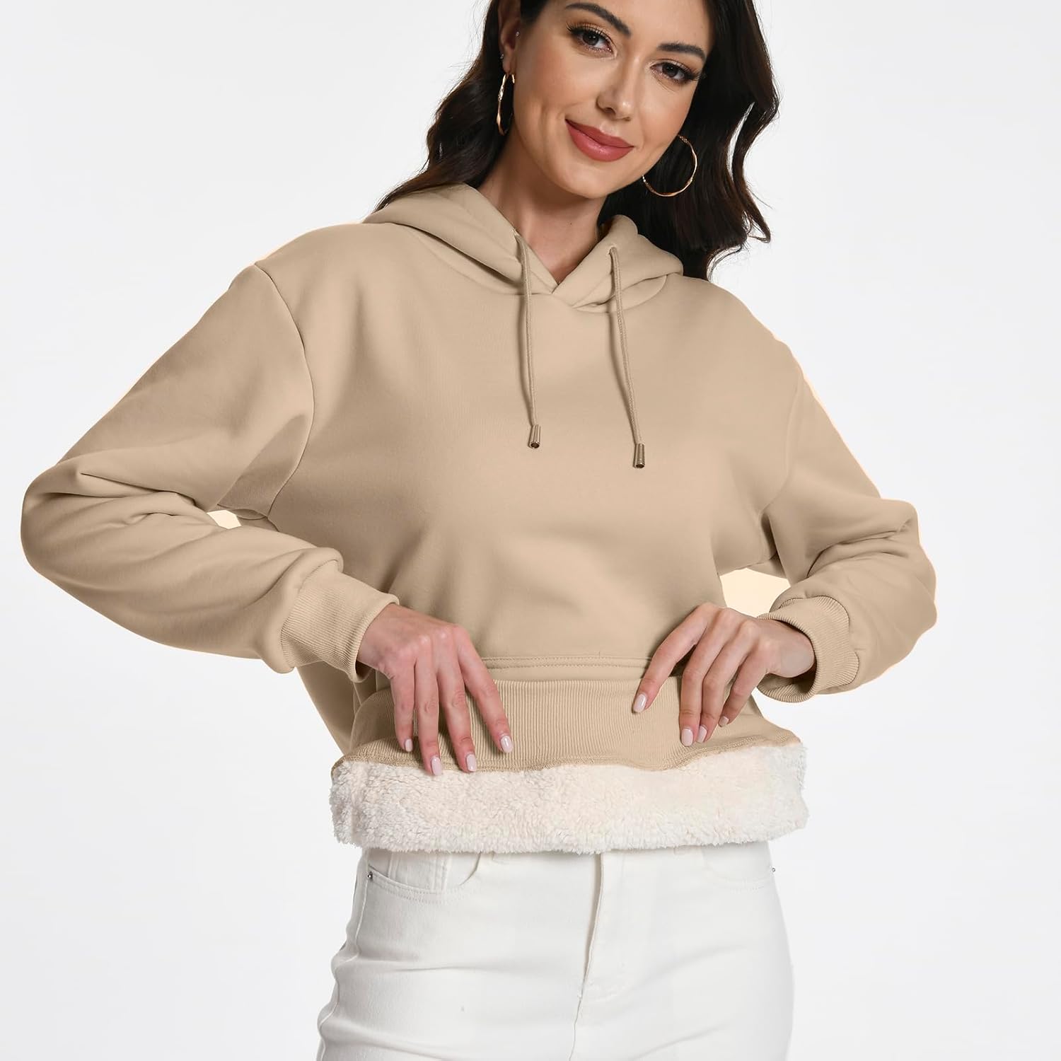 Mars Guard Women's Winter Warm Fleece Sherpa Lined Hooded Sweatshirt Thick Hoodies Outdoor Pullover for Casual Comfort - Image 6