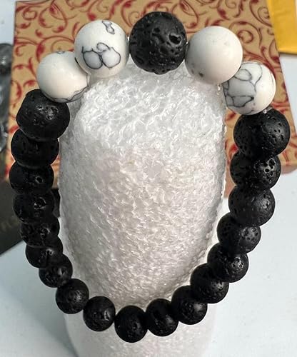 Miniatura 3 de Difusor de aromaterapia de roca de lava de 0.315in  Difusor de aromaterapia roca de lava de 0.315in pulsera de cuentas (lava turquesa  turquesa de