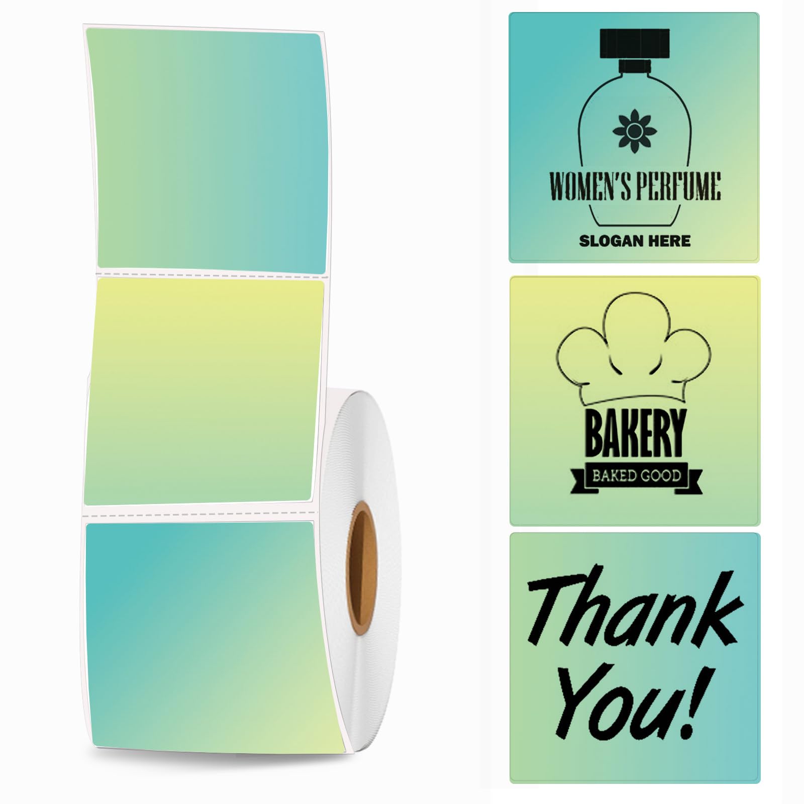 Joatuxul 2''×2'' Square Thermal Sticker Labels, Self-Adhesive 2 Inch Direct Thermal Labels, Multi-Purpose Sticker Label for DIY Logo Design,Name Tag,