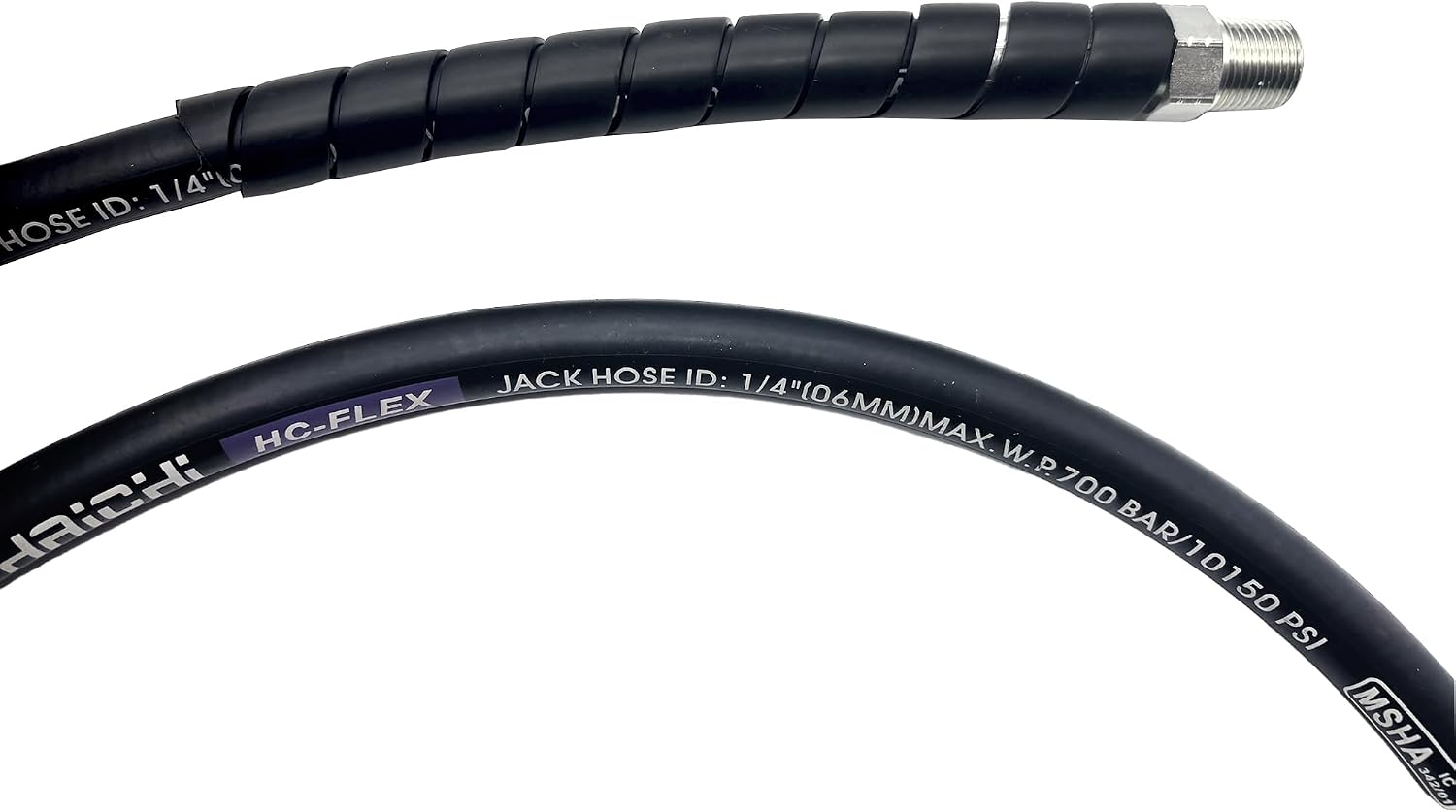 6' 10150psi High Pressure Hydraulic Hose Coupler 3/8" NPT thread Hydraulic Hose Assembly,1/4" ID x 6ft (BLACK, 6' 10150 PSI 3/8")