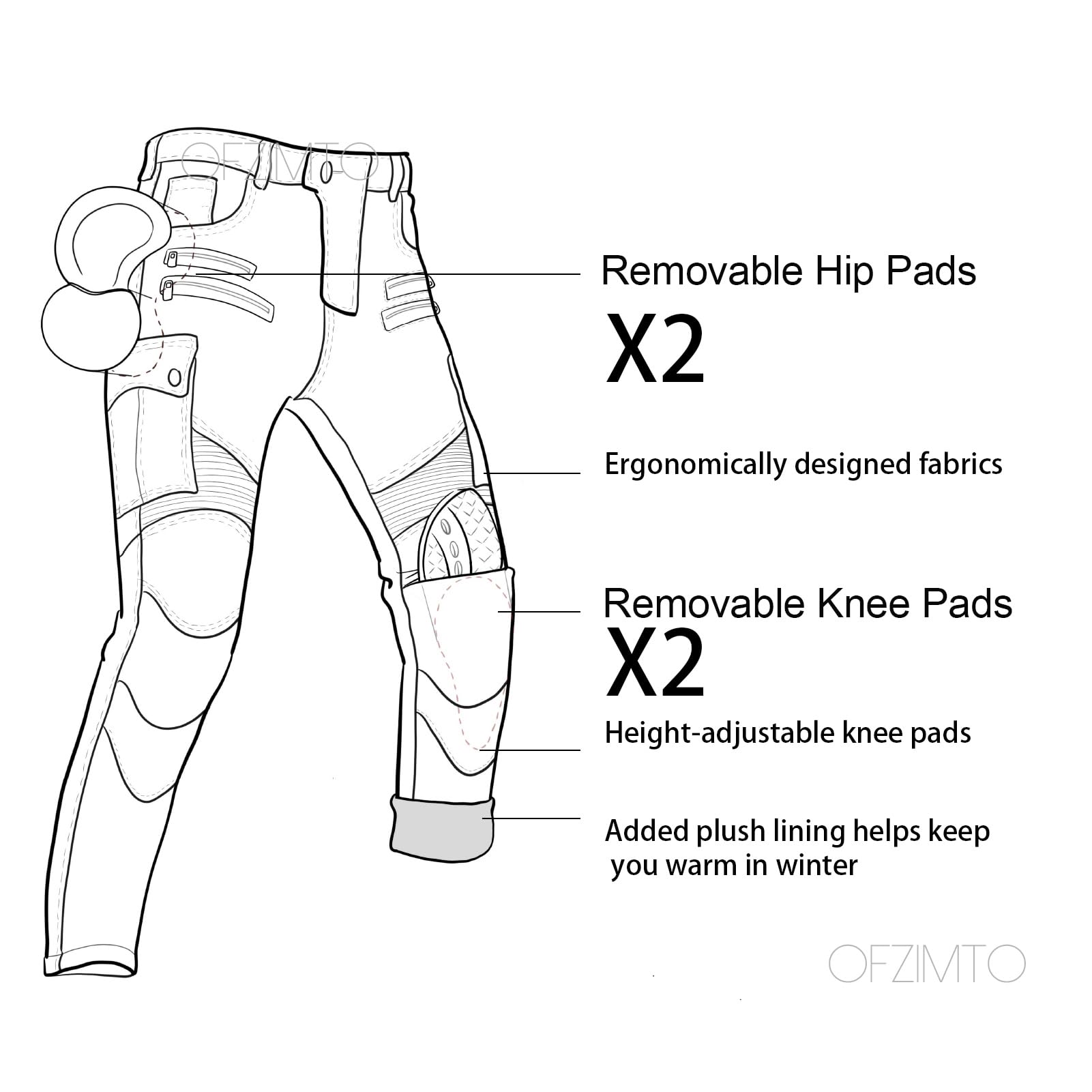 Motorrad-Jeanshose für Herren, Sturzfeste Jeans mit geradem Bein und 4 Arten Schutzausrüstung