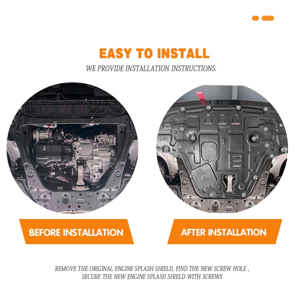 Front Skid Plate for Hyundai Sonata 2024 2025 Engine Splash Shield Heavy Duty, Impact Resistant Engine Guard Cover for Sonata 2024-2025 Underbody Protection Plate w/Screw Hardware