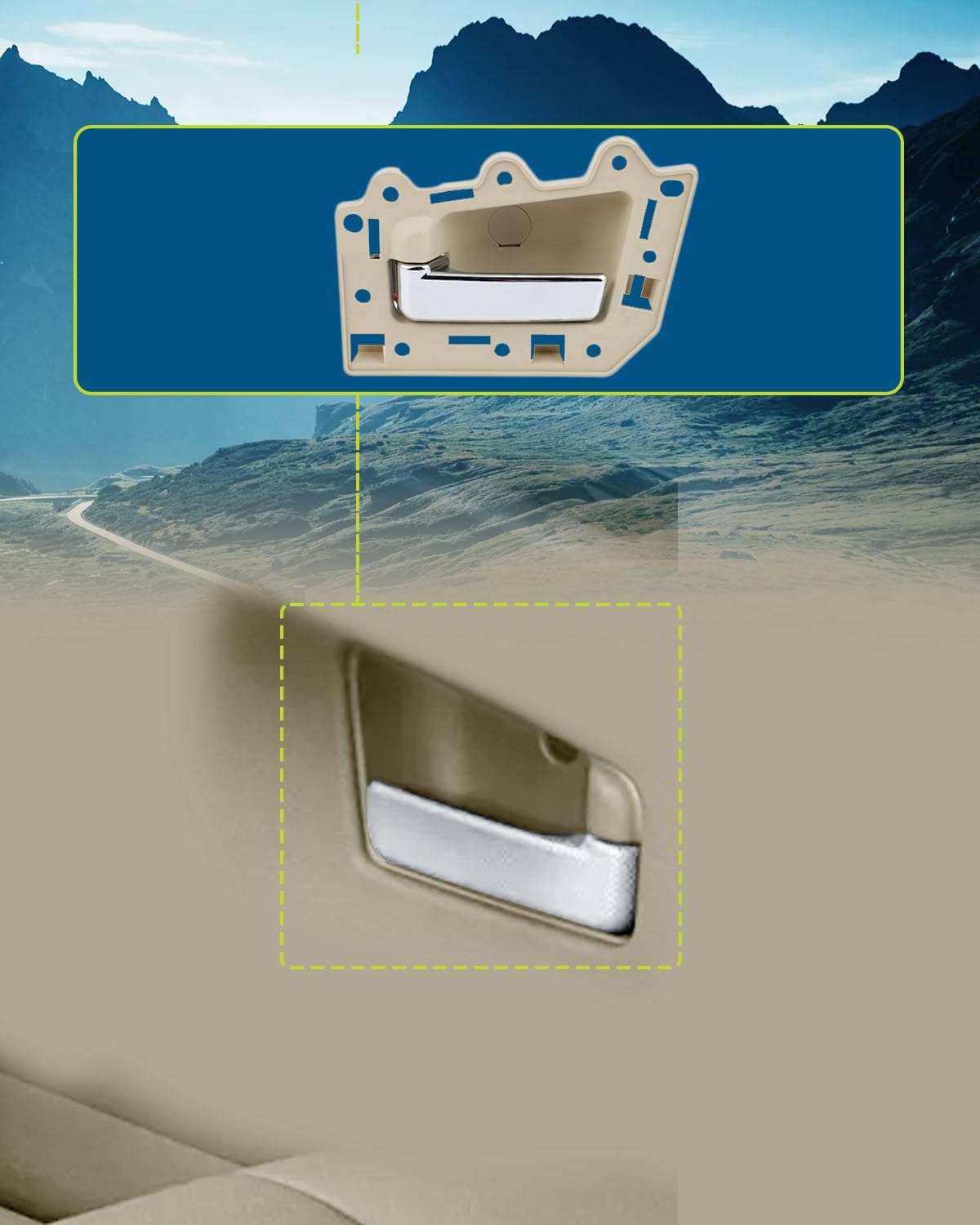 LUJUNTEC Interior Door Handles,Rear Door Handles Driver Left Passenger Right Side,Replacement for 2005-2010 for Jeep for Grand Cherokee,2pcs Beige Handles Replace