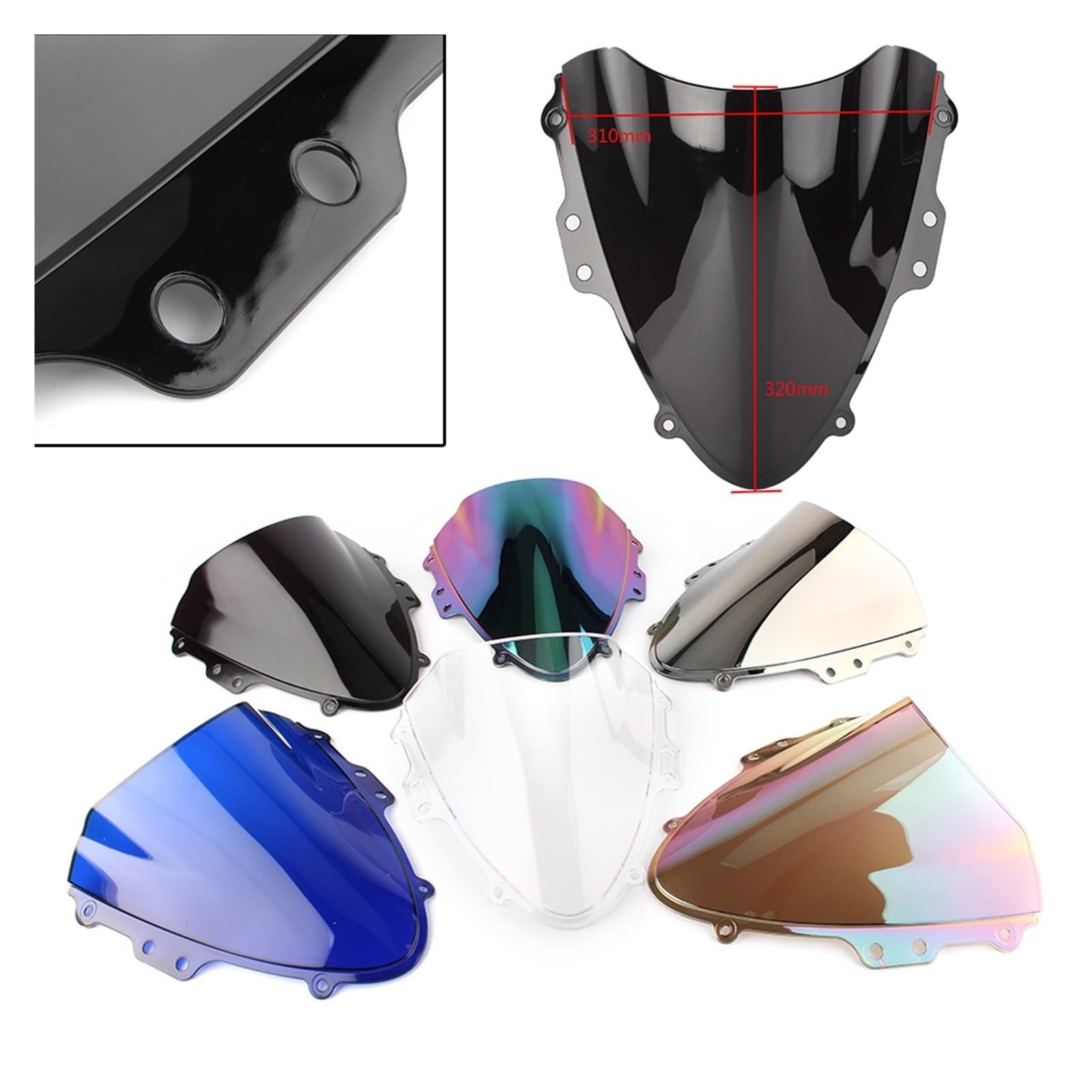Visera Parabrisas De Doble Burbuja para Motocicleta para Suzuki GSXR 600 750 K4 2004-2005 Deflector Cupula Moto(Blue)