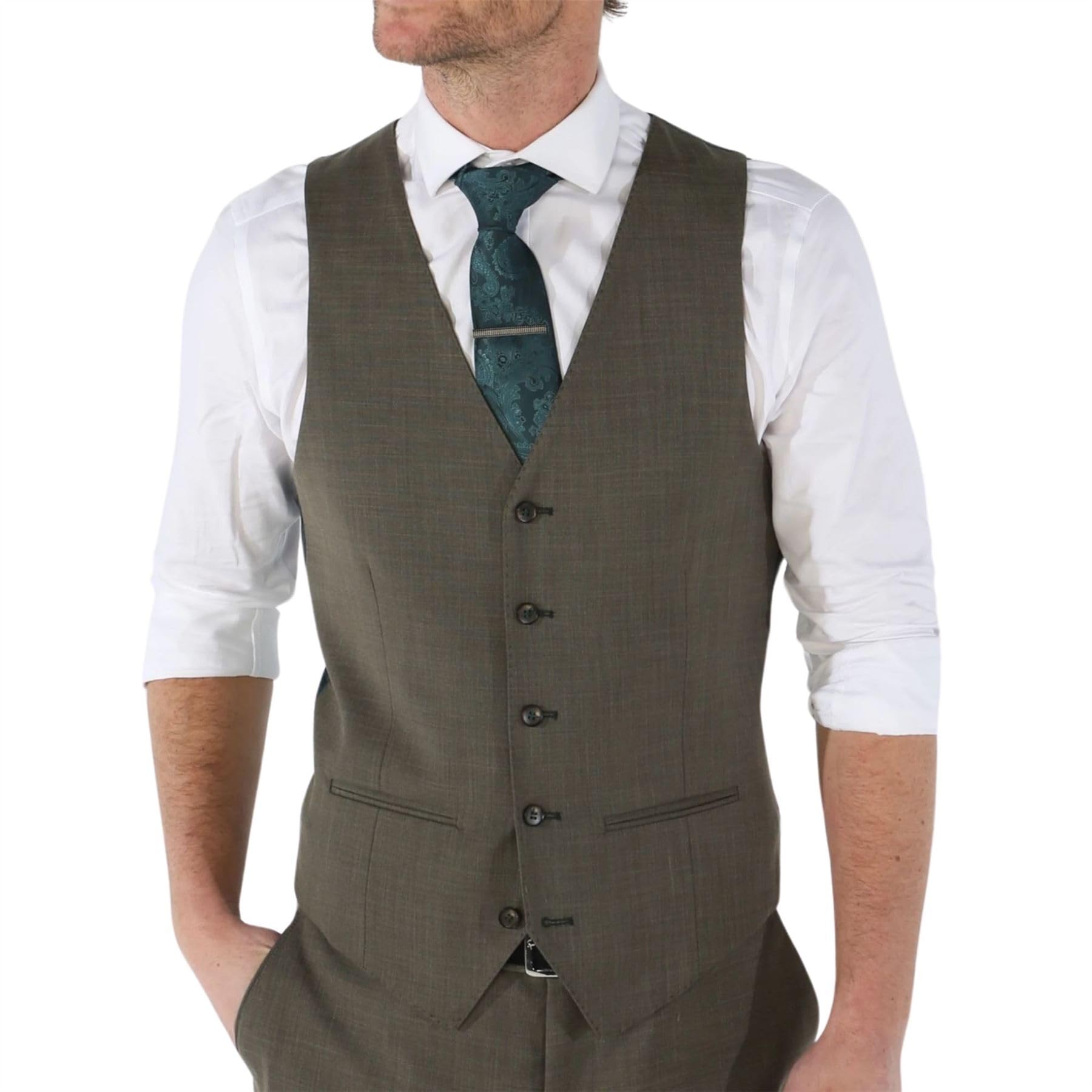 TruClothing.com Gilet da uomo verde salvia sartoriale estivo da matrimonio