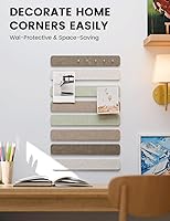 Vista 4 de Fluxynara Cork Board Alternative Felt Strip Board 8-Pack 13"x2", Office Pin Board with 50 Push Pins, Adhesive Install for Bedroom Door & Home