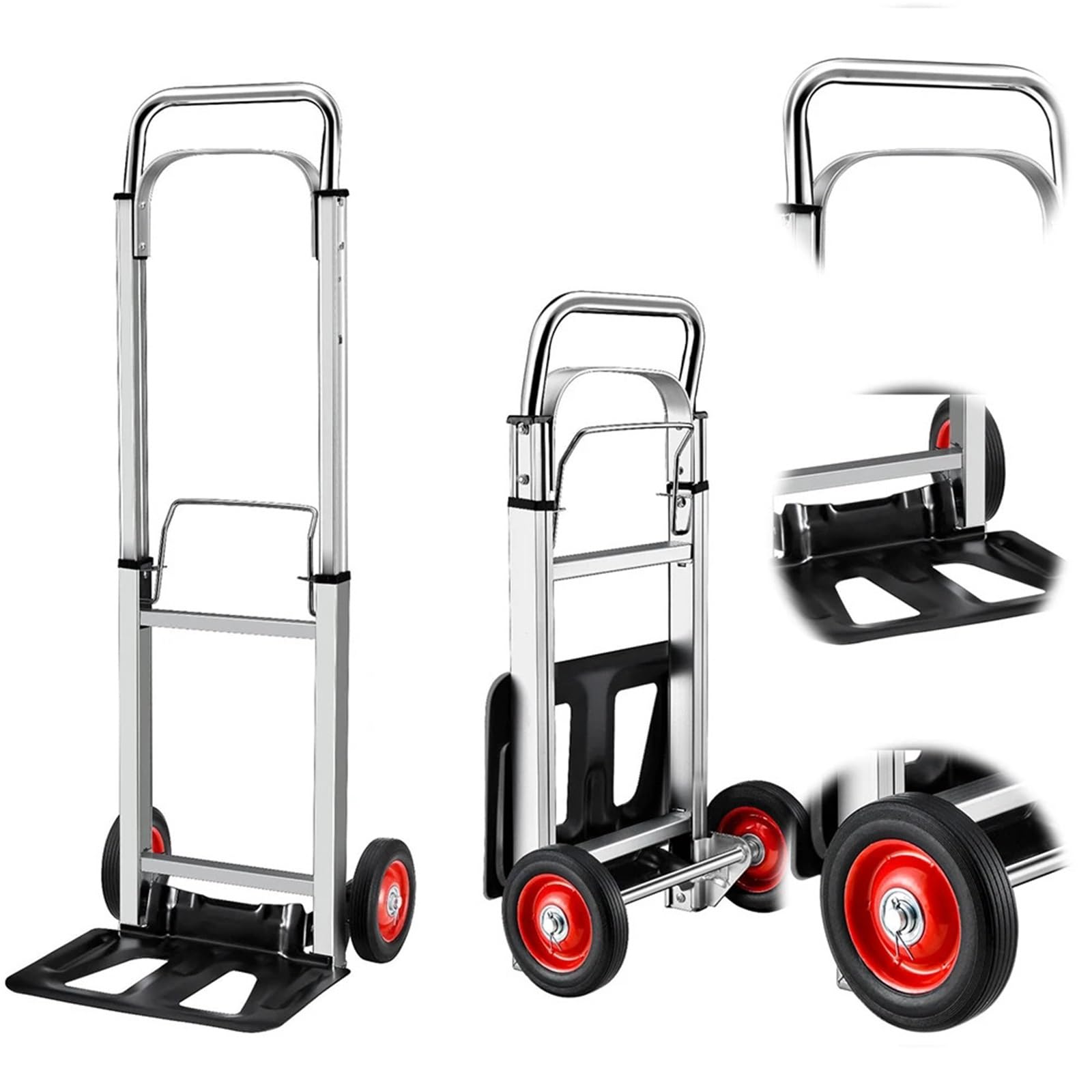 Chariot Ménage Chariot rétractable Pliant, Camion à Main, manutention remorque Domestique, Panier Courses, Bagages Multifonction Trolleys