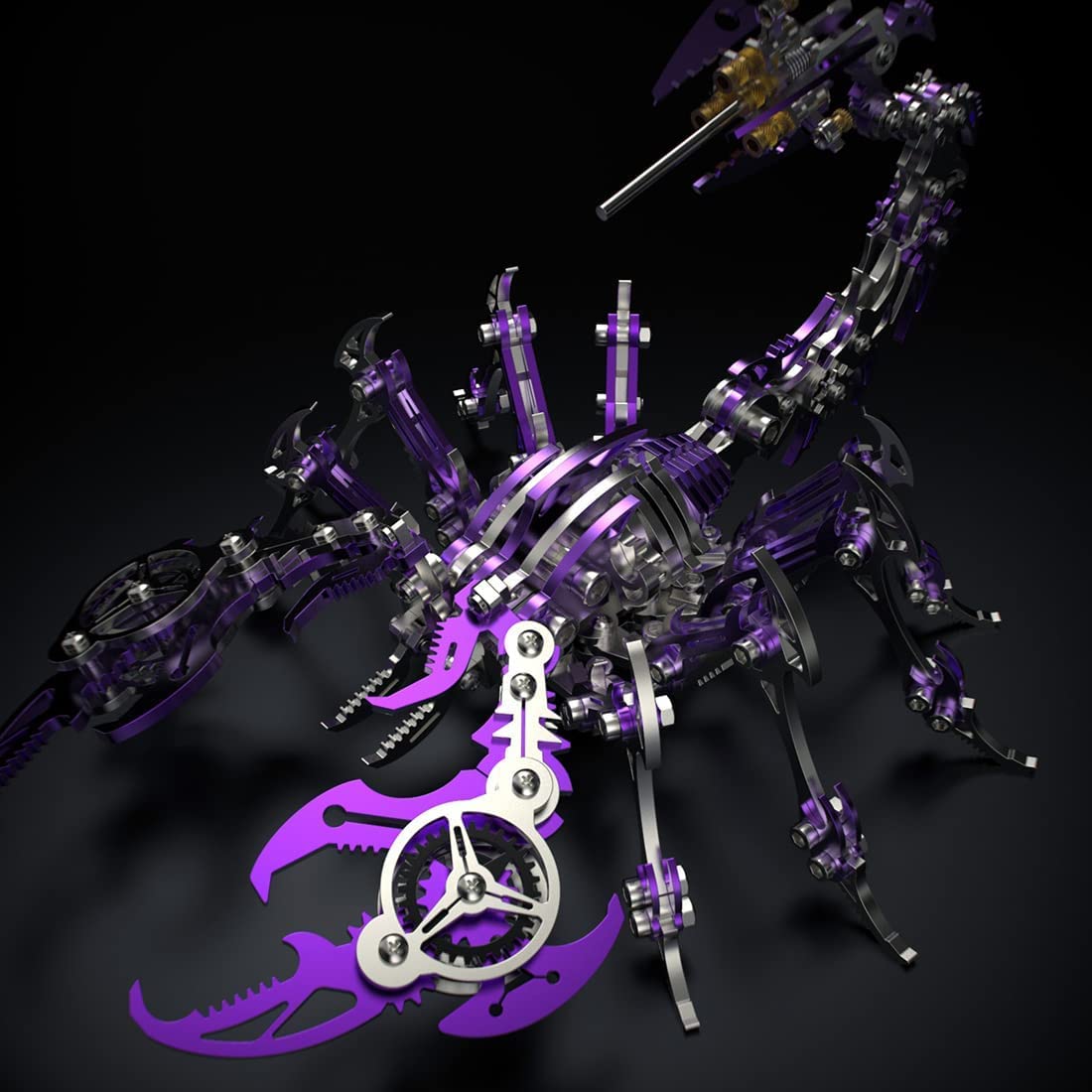 Puzzle 3D en Métal, Puzzle 3D en Metal Laser Cut Puzzles, Maquette Roi Scorpion, Jouet de Construction pour Enfants et Adultes, 454 Pièces (Violet)
