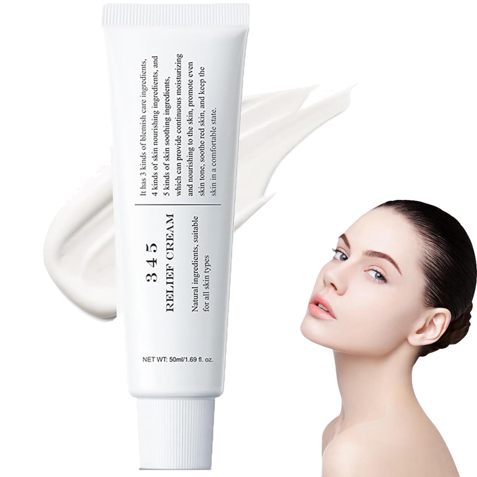 ARCHIDATE 345 Relief Cream - Feuchtigkeitscreme für das Gesicht - 345 Cream Gesichtscreme - Tief Feuchtigkeitsspendende für Fettige Haut Gesicht - Gesichtsfeuchtigkeitscreme für Frauen Glatte Haut