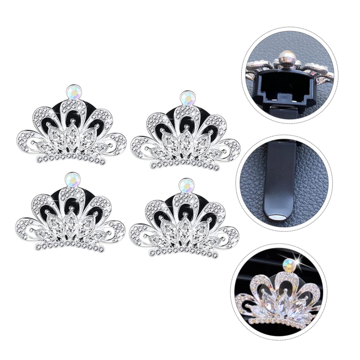 Gatuida 12stücke Rhinestone Krone Auto-duftclip Stilvolles -diffuser Für Auto-innenraum Installieren Elegantes Design Für Reisen Büro Zuhause