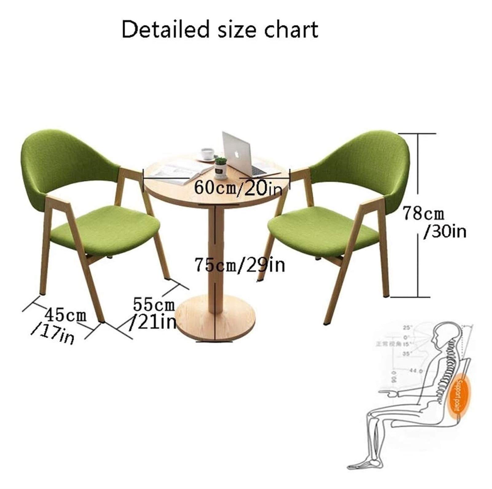 Büro-Empfangs-Runder Tisch – moderner Kleiner runder Tisch, Büro-Empfangsschreibtisch und Stuhl-Kombination, Balkon, Wohnzimmer, Arbeitszimmer, Kino, Tagungsraum, Lounge (Farbe: Grau) (Farbe: C