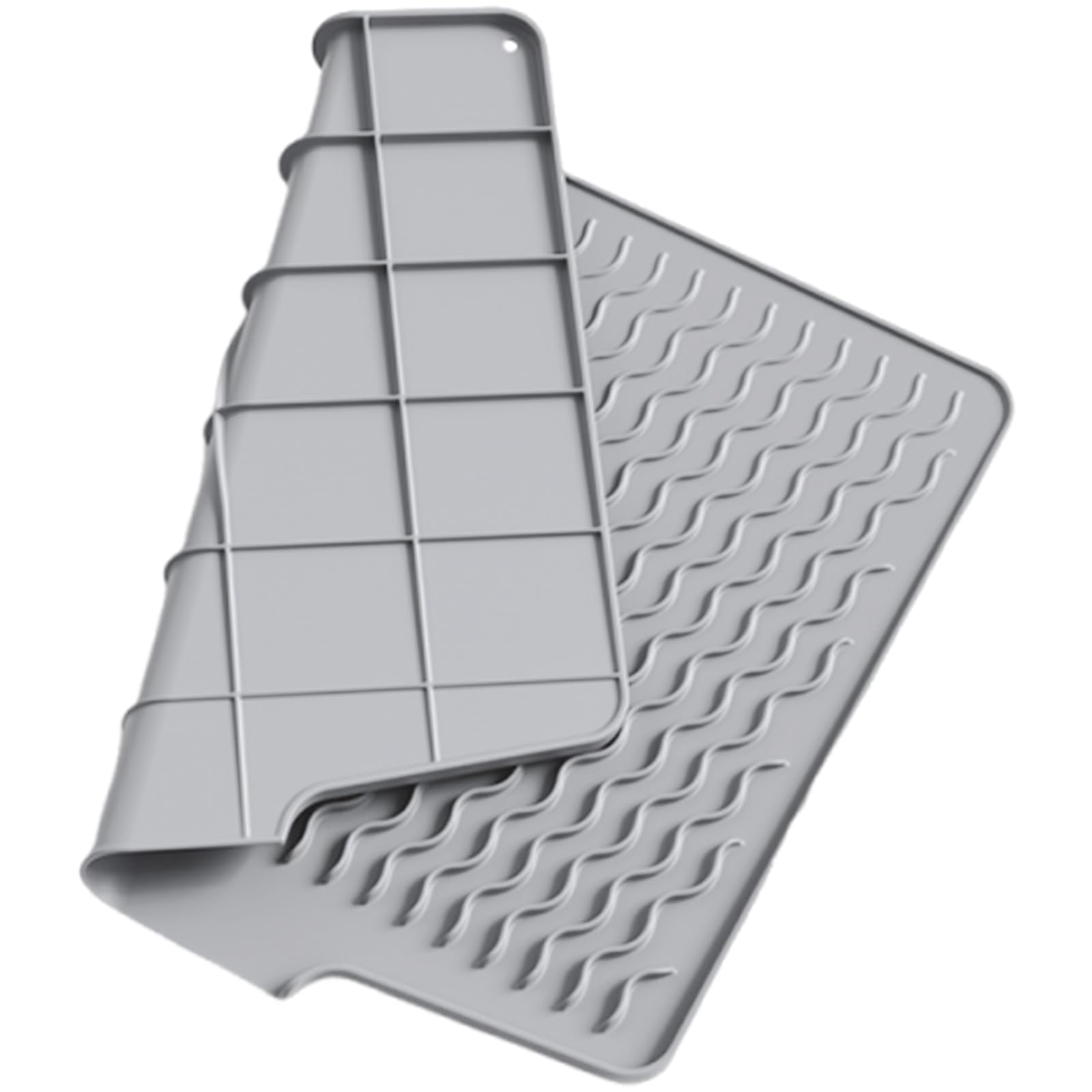 Woedpez Food Grade Silicone Drying Mat Waterproof Heatproof Sink Tray for Utensils Drainage Rack Countertops Organiser Nonslip Sink Drying Pad for Dishes