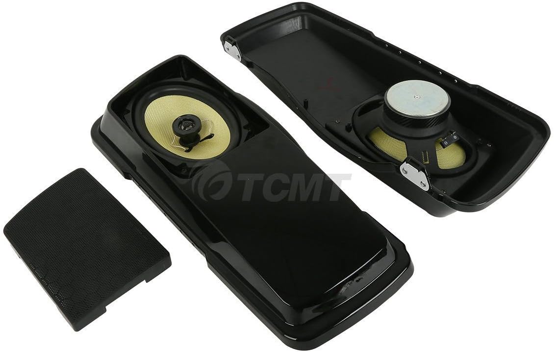 TCMT Vivid Black Saddlebag Speaker Lids Fits For Harley CVO Road King Road Glide Electra Glide Street Glide Ultra Classic 1993-2013