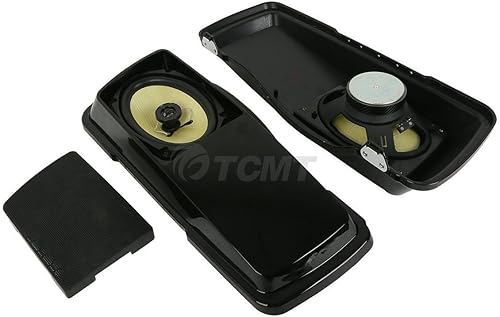 TCMT Cubierta dura de la tapa de la alforja negra vívida para Harley Touring Street Road Glide 1994-2013