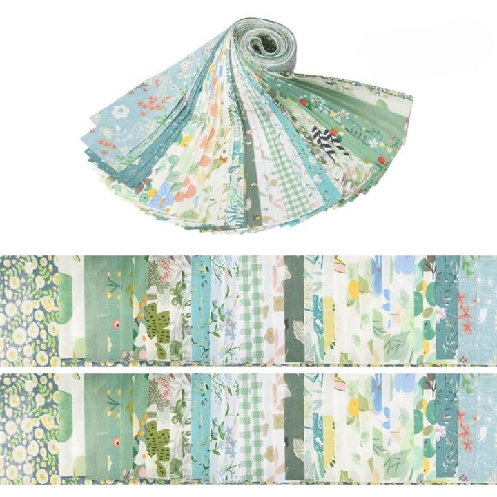 CraftsFabrics 40pcs Floral Printed 100% Cotton Patchwork Jelly Roll 2.55 X 39.4 Inch Quilting Fabric Precut Strips for Sewing Craft DIY