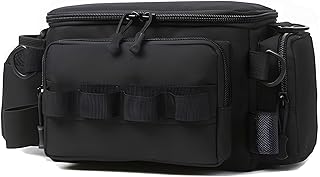 バイク ウエスト ポーチ 防水 ショルダー ボディ バッグ ドリンク ホルダー 付 ブラック