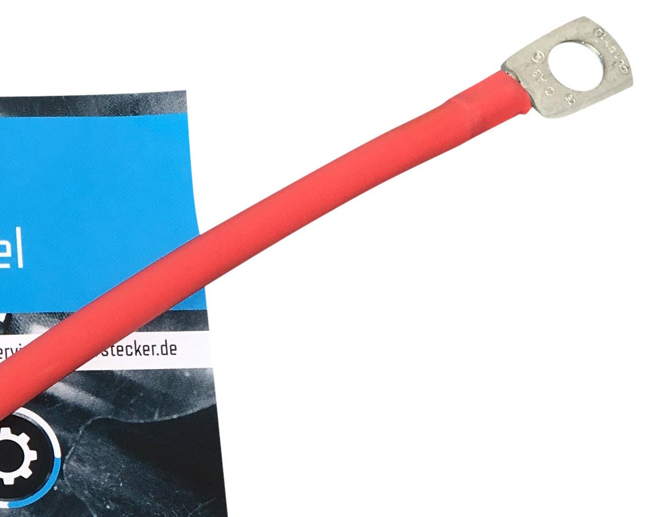eXODA Batterijkabel 70 mm² 50cm koperen stroomkabel met ringogen M8 rood