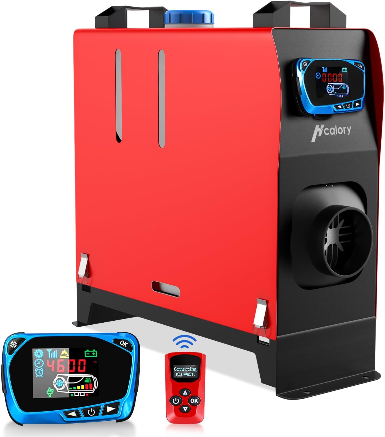 HCALORY12V 8KW Diesel Air Heater, Portable and Convenient Integrated Parking Heater Heating, All-in-one Single Hole with Remote Control Blue LCD Monitor for Car Trucks Boat Bus RV and Trailer