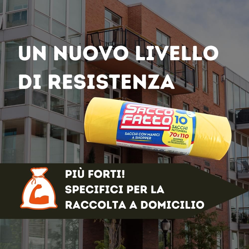 60 Sacchi Gialli Spazzatura 70x110 Resistenti, Sacchi Spazzatura XXL per Raccolta Rifiuti, Buste Spazzatura, Sacchi Immondizia Extra Resistenti, Sacchetti Spazzatura (60)