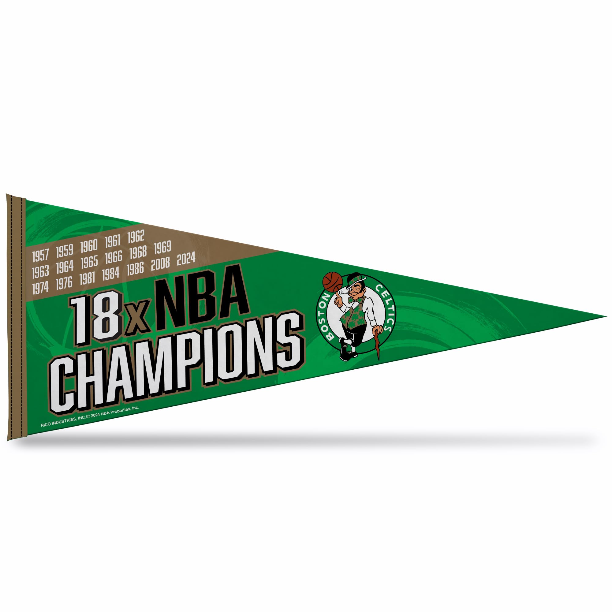 Rico Industries NBA Basketball 12" x 30" Felt Wall Décor Pennant - Great for Home/Bed Room/Man Cave Décor