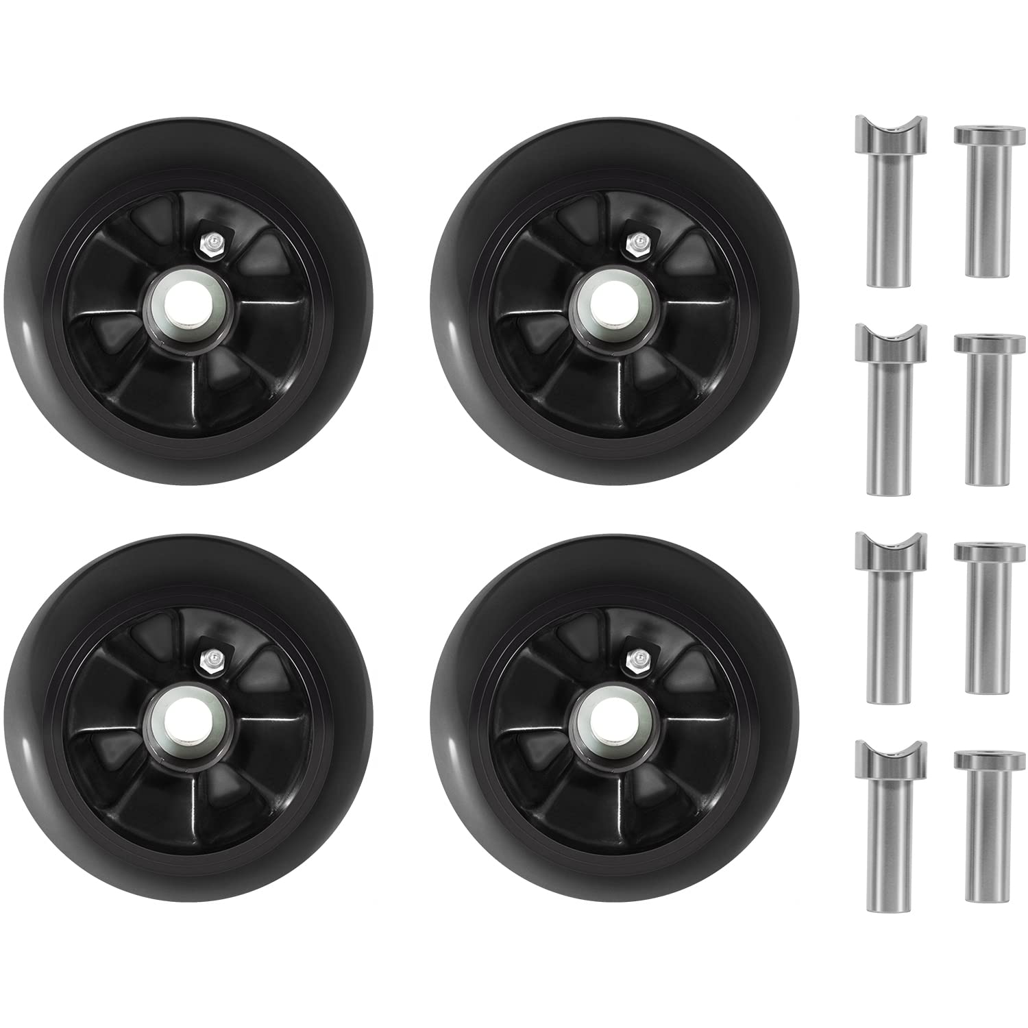 AM125172 Lot de 4 jauges de roue pour tondeuse John Deere 121,9 cm, 137,2 cm, 152,4 cm, 157,5 cm, 182,9 cm, remplace également AM124706 210-300 (noir)
